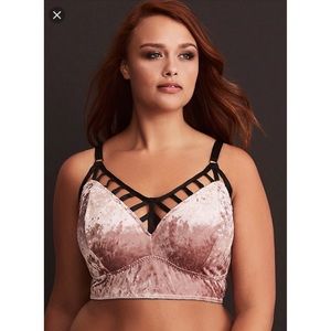 Torrid velvet cage front bralette